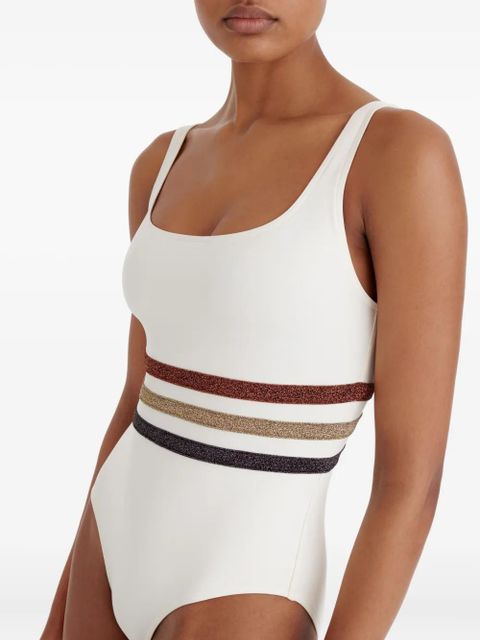 ERES Radieux striped-waistband swimsuit - White - zdjęcie produktu nr 2