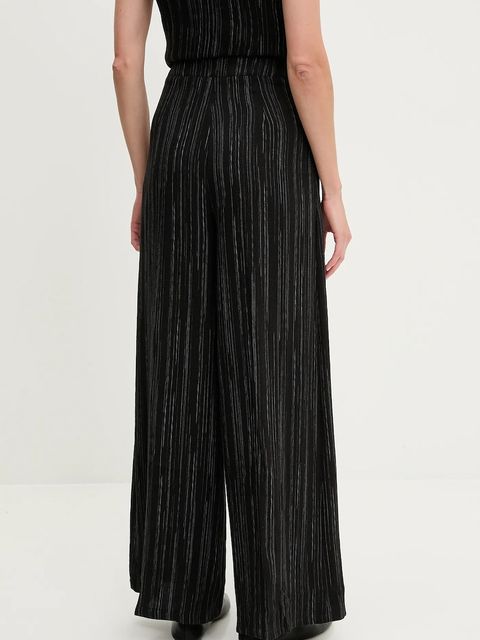 Answear.LAB spodnie z domieszką lnu damskie kolor czarny szerokie high waist - zdjęcie produktu nr 2