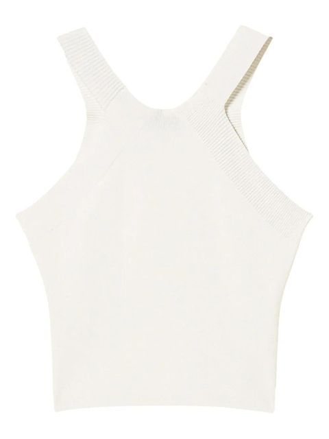 TWINSET ribbed racer-neck top - White