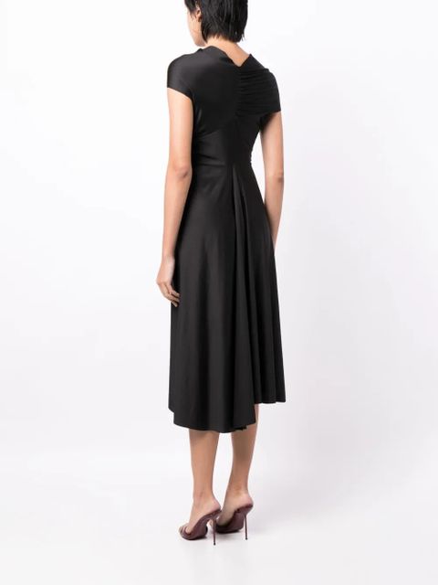 Victoria Beckham cap-sleeve draped dress - Black