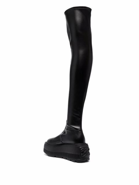 Casadei C-Chain thigh-high boots - Black