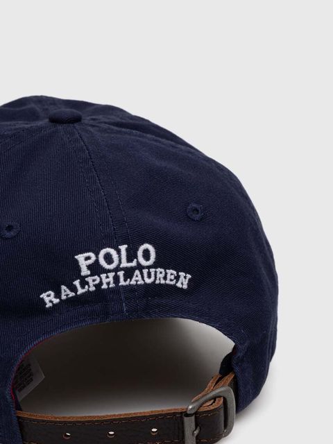 Polo Ralph Lauren czapka z daszkiem bawełniana kolor granatowy z aplikacją 211949925