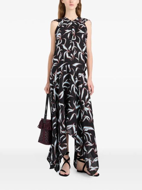 Proenza Schouler Sybella matelassé-effect asymmetric midi dress - Black - zdjęcie produktu nr 2
