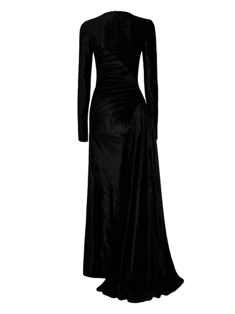 Rabanne draped velvet maxi dress - Black