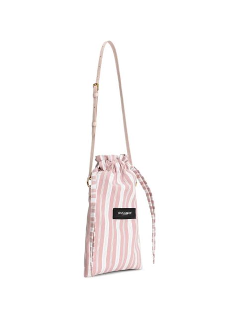 Dolce & Gabbana Essenza bag in striped poplin - Pink