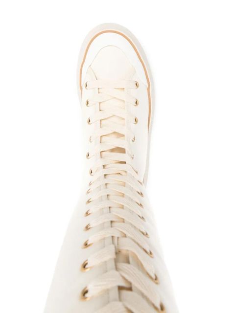 Max Mara canvas lace-up sneakers - Neutrals