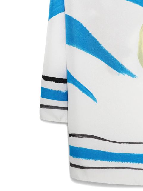 Marni floral striped scarf - White - zdjęcie produktu nr 2