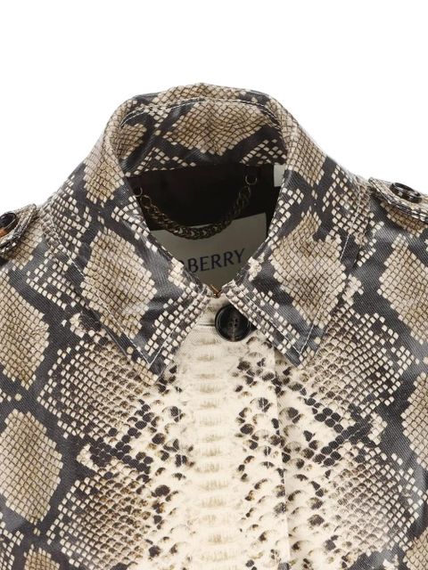 Burberry snakeskin-print belted coat - Neutrals