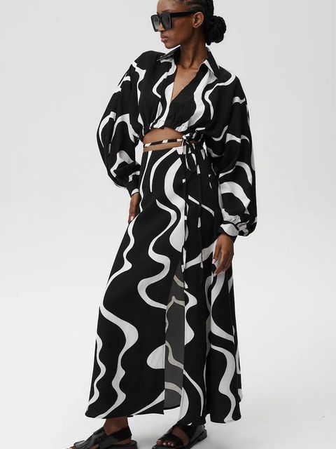 Undress Code koszula z domieszką lnu Mamma Mia Shirt damska kolor multicolor relaxed z kołnierzykiem klasycznym 905