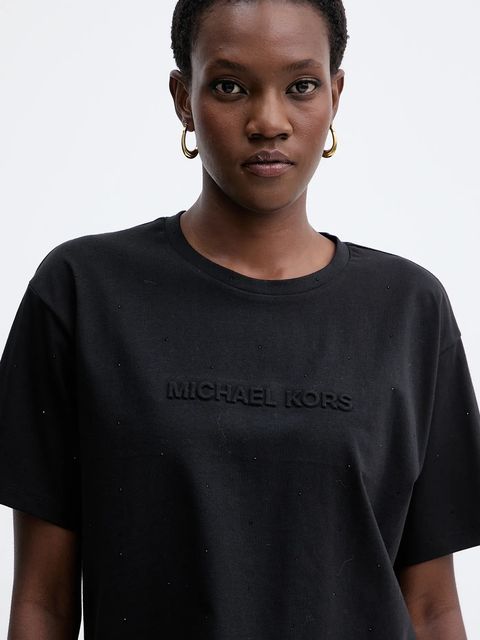 MICHAEL Michael Kors t-shirt bawełniany damski kolor czarny MF551TR2ZU - zdjęcie produktu nr 2