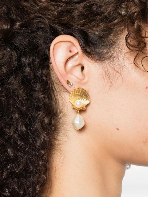 Jennifer Behr shell-pearl earrings - Gold - zdjęcie produktu nr 2