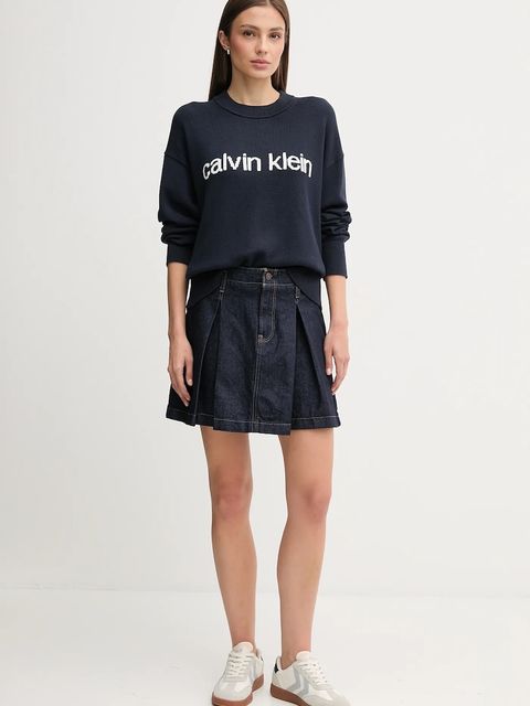 Calvin Klein Jeans sweter bawełniany damski kolor granatowy lekki LV047C311G - zdjęcie produktu nr 2