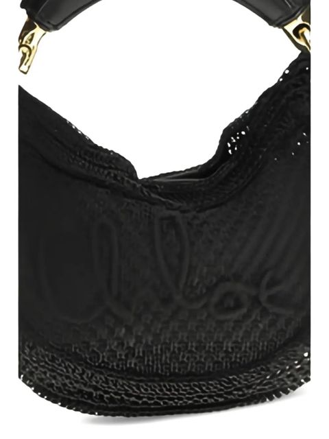Chloé Summer Banana raffia logo mini bag - Black