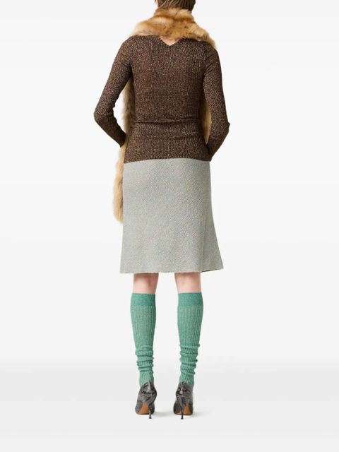 Miu Miu lamé crew-neck sweater - Brown - zdjęcie produktu nr 2