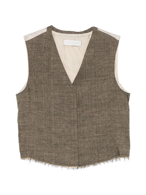 OUR LEGACY Base V-neck waistcoat - Brown - zdjęcie produktu nr 1