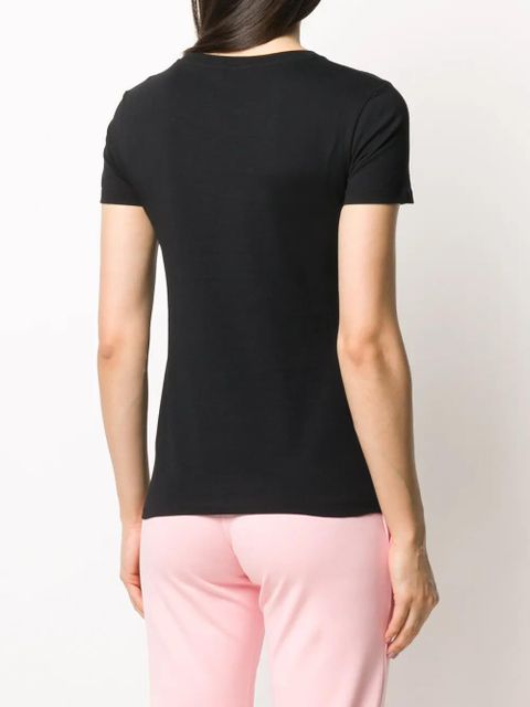 Moschino Underwear-logo embroidered T-shirt - Black
