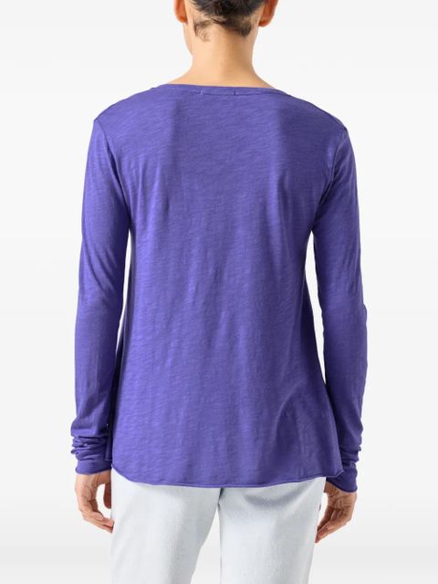 American Vintage Jacksonville long-sleeved V-neck T-shirt - Purple