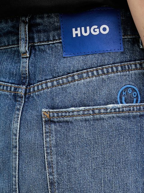 Hugo Blue spódnica jeansowa Gadele_B kolor niebieski midi prosta 50553062