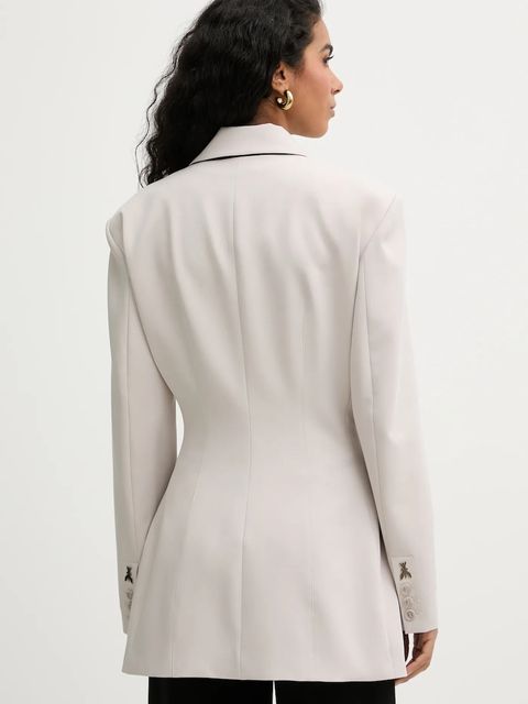 Patrizia Pepe marynarka kolor beżowy dwurzędowa gładka 8S0577 A498 - zdjęcie produktu nr 2