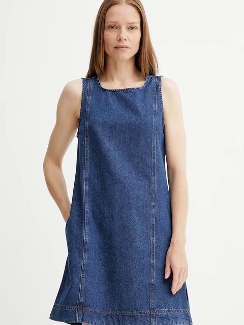 Marc O'Polo sukienka jeansowa kolor granatowy mini rozkloszowana 5000006366 - zdjęcie produktu nr 1