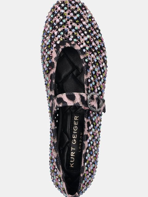 Kurt Geiger London baleriny zamszowe Mayfair Ballet Flat kolor różowy 2656357289