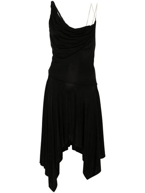 PINKO asymmetric cowl-neck midi dress - Black - zdjęcie produktu nr 1