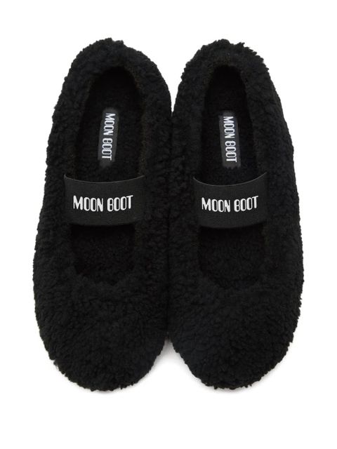 Moon Boot shearling ballerina flats - Black