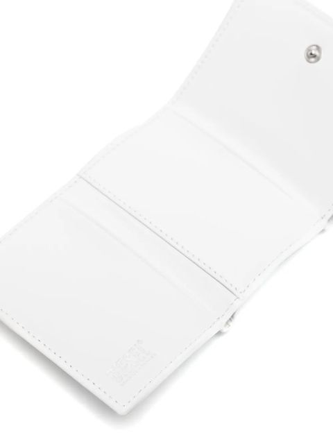 Diesel 1dr tri-fold leather wallet - White