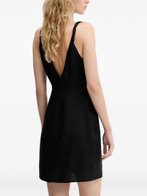 FARM Rio rose V-neck mini dress - Black