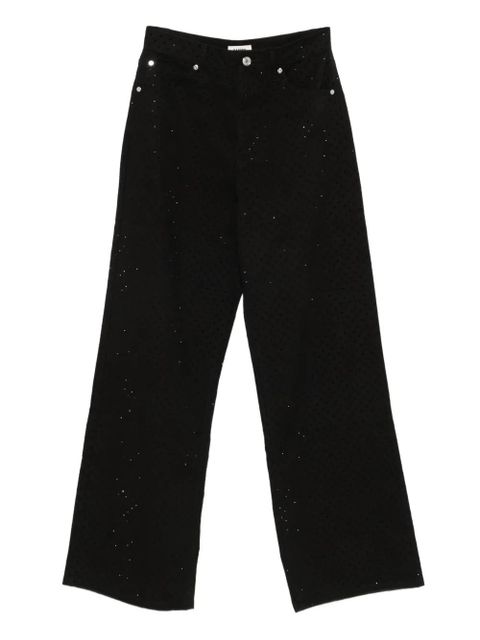 SANDRO embellished cotton straight-leg jeans - Black - zdjęcie produktu nr 1