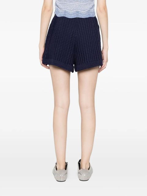 SANDRO knit trim shorts - Blue