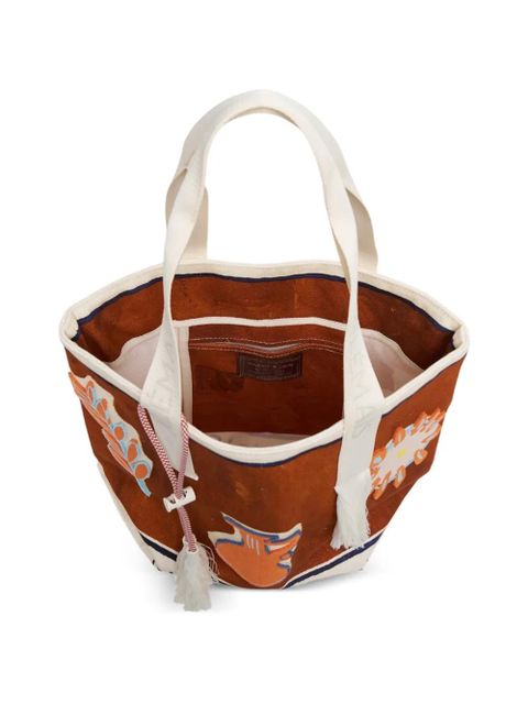 ALEMAIS Soleil D'Amour patch tote bag - Brown