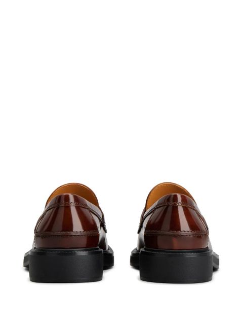 Tod's logo-plaque leather loafers - Brown