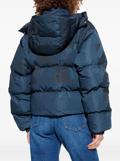 Off-White arrow-print padded jacket - Blue