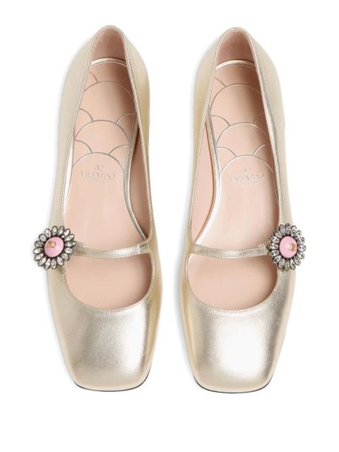 Valentino Garavani 20mm Mary Jane ballerina shoes - Gold