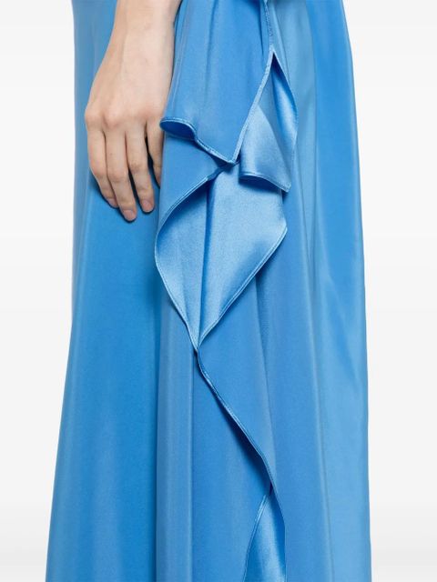 Christopher Esber crosscut silk skirt - Blue