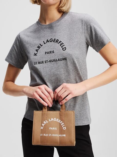 Karl Lagerfeld torebka bawełniana K/RSG kolor brązowy A3W50118