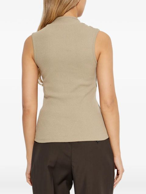 LEMAIRE scarf-detail ribbed top - Neutrals