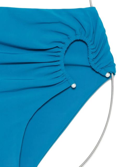 Christopher Esber ring-detail high-waisted bikini bottoms - Blue