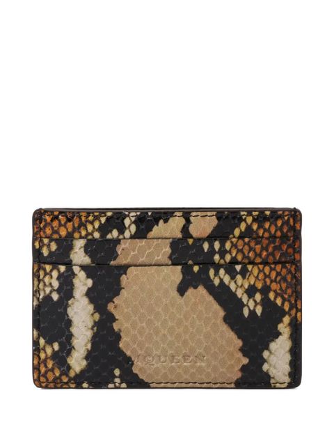 Alexander McQueen snakeskin cardholder - Brown - zdjęcie produktu nr 2