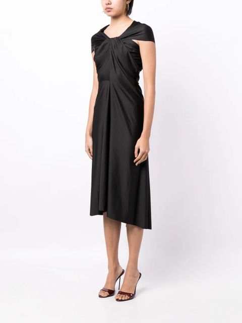 Victoria Beckham cap-sleeve draped dress - Black
