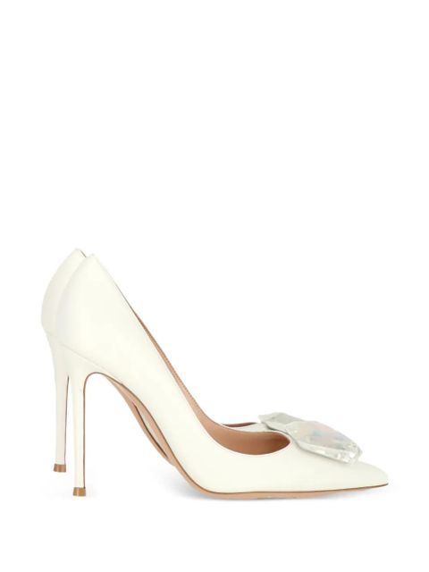 Gianvito Rossi Jaipur gemstone-embellishment pointed-toe pumps - White - zdjęcie produktu nr 1