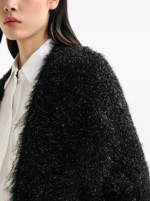 Essentiel Antwerp Ileast textured metallic-effect cardigan - Black - zdjęcie produktu nr 2