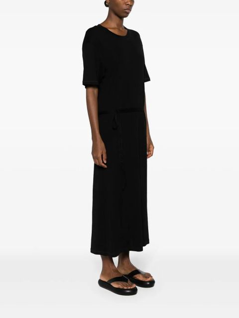 LEMAIRE ribbed-knit belted maxi dress - Black