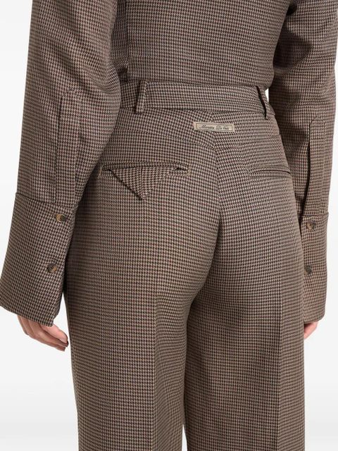 Manière De Voir houndstooth pleated tailored trousers - Brown