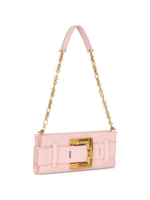 Balmain Anthem smooth leather clutch - Pink