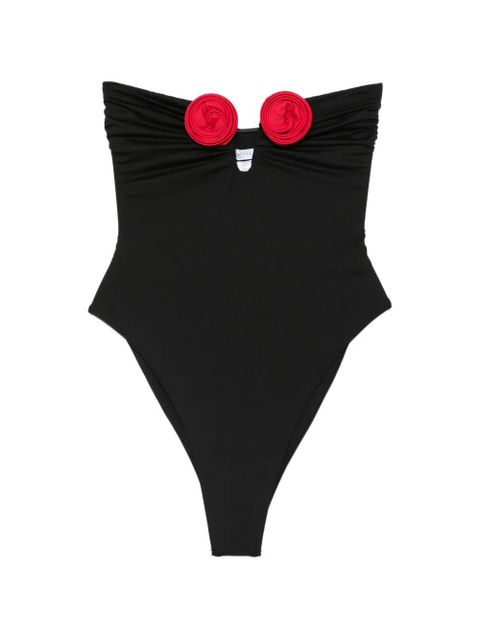 La Reveche Alya floral-appliqué swimsuit - Black - zdjęcie produktu nr 1