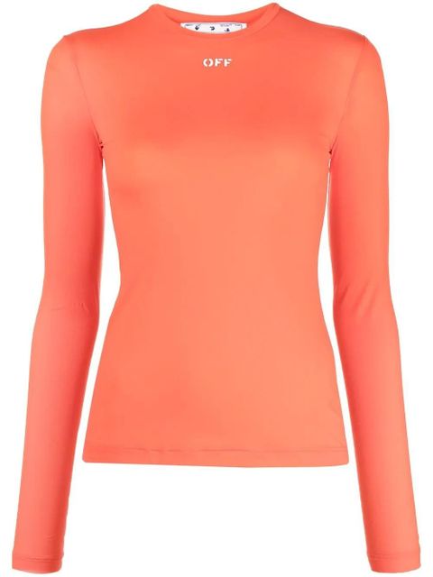 Off-White logo-print long-sleeve top - Orange - zdjęcie produktu nr 1