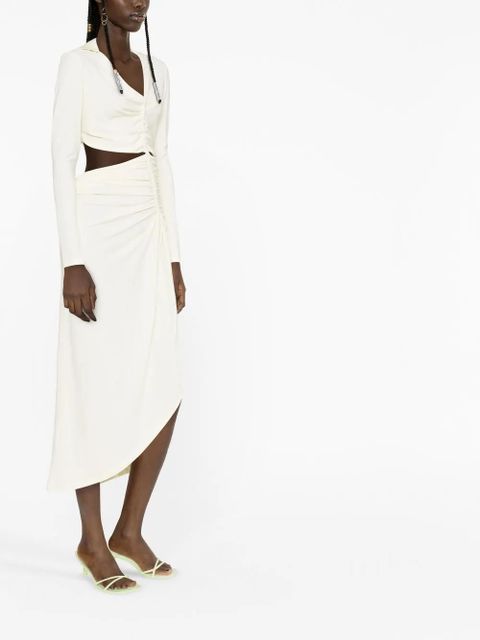 Off-White Vi-Crepe draped midi dress