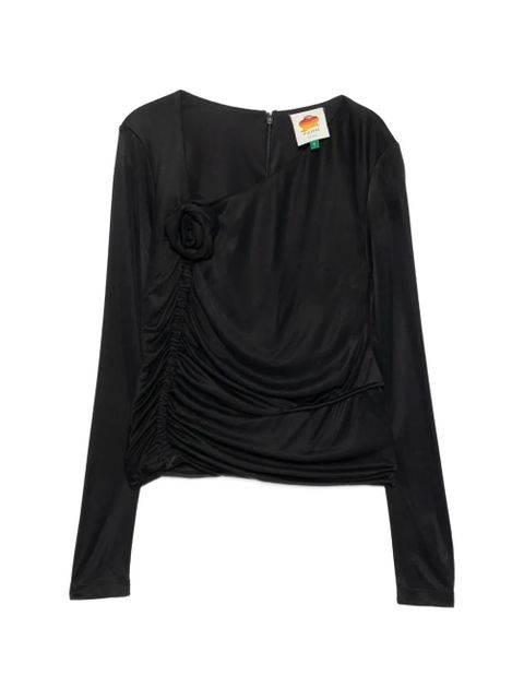 FARM Rio floral-embellished blouse - Black - zdjęcie produktu nr 1